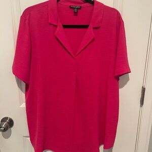 Hilary Radley Vibrant Pink Button Down Shirt